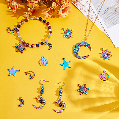 16Pcs 8 Style Alloy Pendants FIND-PH0007-27-1