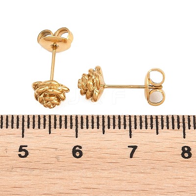 Valentine's Day 304 Stainless Steel Stud Earrings for Women EJEW-F407-01G-1