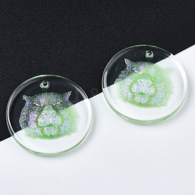 Transparent Resin Pendants RESI-N030-007C-1