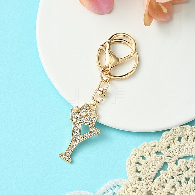 Golden Alloy Rhinestone Keychain KEYC-YW00105-25-1