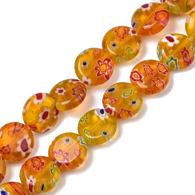 Handmade Millefiori Lampwork Beads Strands LAMP-G166-17B-06-1