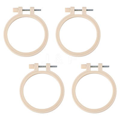 Plastic Imitation Bamboo Cross Stitch Embroidery Hoops TOOL-TADJ0001-03A-1