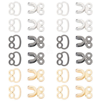 15Sets 3 Colors Alloy Waist Extender Hooks & Eyes Clasps DIY-TA0012-28-1