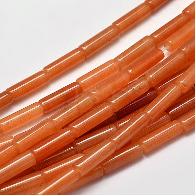 Natural Red Aventurine Column Beads Strands X-G-F247-06B-1