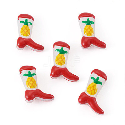 5Pcs Boot Baking Paint Glass Enamel  Beads LAMP-TADJ0001-08I-1