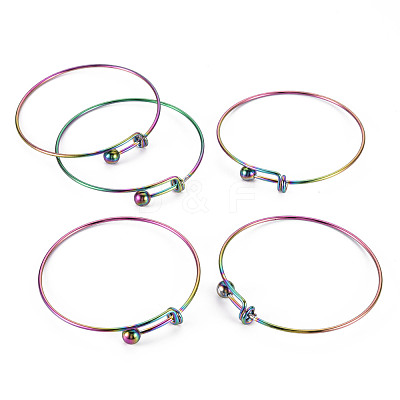 Adjustable Ion Plating(IP) 304 Stainless Steel Expandable Bangle Making STAS-S119-011-1