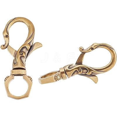 2Pcs Tibetan Style Brass Lobster Claw Clasp FIND-AR0002-51-1