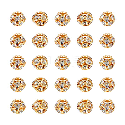 40Pcs Brass Rhinestone Beads RB-UN0001-21-1