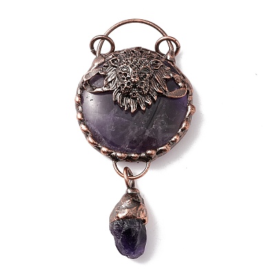 Natural Amethyst Big Pendants G-I324-15R-1