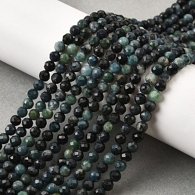 Natural Blue Tourmaline Beads Strands G-G259-D10-4mm-1