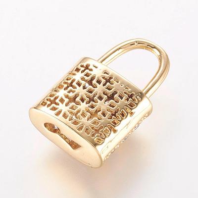 Brass Micro Pave Cubic Zirconia Pendants ZIRC-K060-08G-1