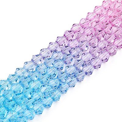 Gradient Color Baking Paint Glass Bead Strands X1-DGLA-A039-T6mm-A07-1