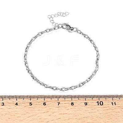 3MM 304 Stainless Steel Twisted Oval Link Chain Bracelets for Man and Women SA-CBAB767-17A-P-1