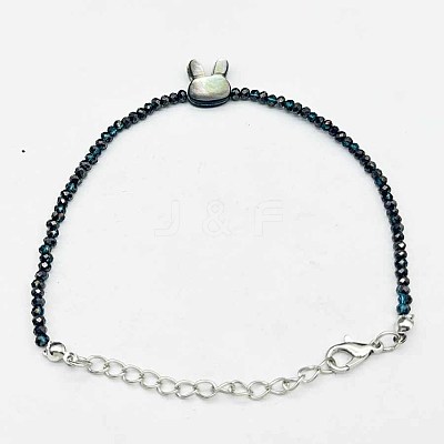 Faceted Rondelle Glass Beaded Bracelets TR4821-3-1