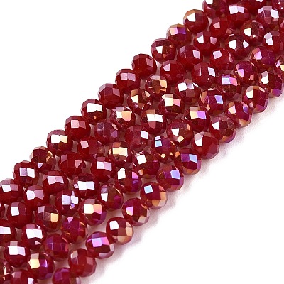 Electroplate Glass Beads Strands EGLA-A044-P3mm-B02-1