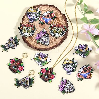 14Pcs 7 Styles Acrylic Pendants MACR-SZ0001-84-1
