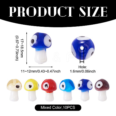 10Pcs Handmade Evil Eye Lampwork Beads LAMP-TA0001-80-1