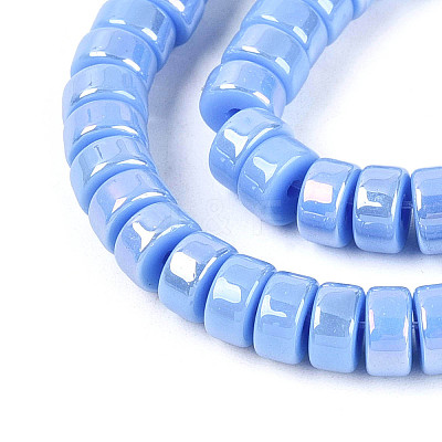 AB Color Plated Opaque Glass Beads Strands GLAA-T026-3x6mm-P07-1