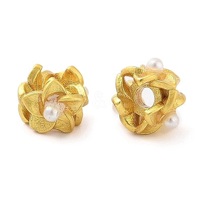 Flower Brass Beads KK-S393-05-1