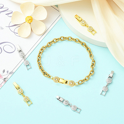 6Pcs 2 Colors Brass & Rhinestone Fold Over Clasps FIND-CJ0005-97-1