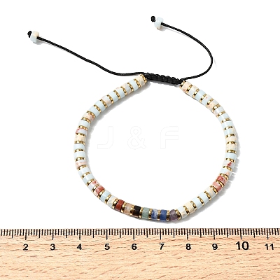 Natural Gemstone & Non-magnetic Hematite Beaded Adjustable Bracelets for Unisex BJEW-K251-09-1