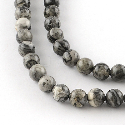 Natural Map Stone/Picasso Stone/Picasso Jasper Beads Strands G-S188-10mm-1