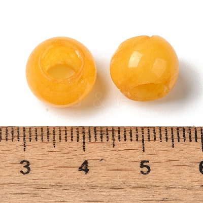 Natural White Jade(Dyed) European Beads G-N342-03O-1