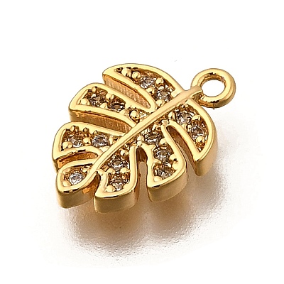 Brass Micro Pave Cubic Zirconia Pendants KK-B152-13B-G-1