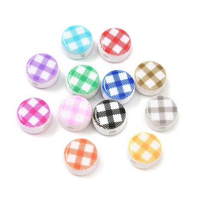 Printed Opaque Acrylic Beads OACR-P031-04M-1
