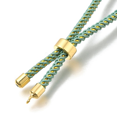 Braided Cotton Cord Slider Bracelet Making MAK-R001-01G-30-1