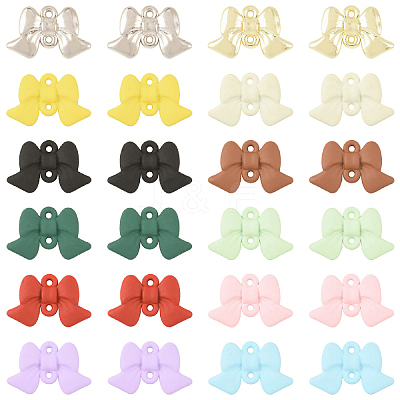24Pcs 12 Colors Spray Painted Alloy Connector Charms FIND-YW0012-40-1