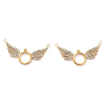 304 Stainless Steel Rhinestone Pendants STAS-Q340-08G-02-1