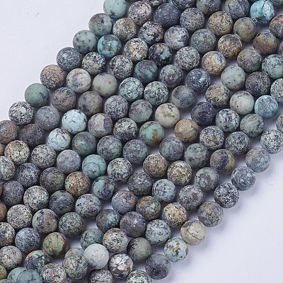 Natural African Turquoise(Jasper) Beads Strands G-D809-01-4mm-1