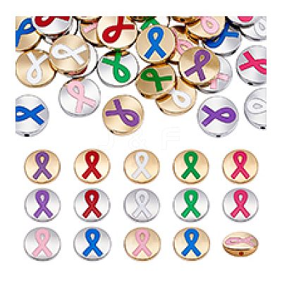 56Pcs 14 Styles Alloy Enamel Beads FIND-PH0023-86-1