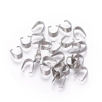 Tarnish Resistant 201 Stainless Steel Snap on Bails STAS-I101-41D-P-1