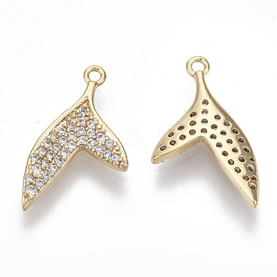 Brass Micro Pave Cubic Zirconia Pendants KK-N232-23G-NF-1