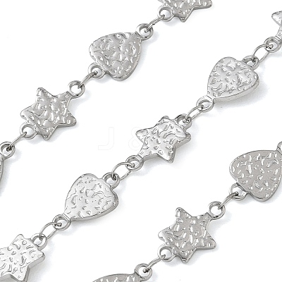 Hammered 304 Stainless Steel Triangle & Star Link Chains SA-CBA21A8-01P-04-1