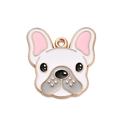 Animal Puppy Alloy Enamel Pendants X-FIND-V001-03G-03-1