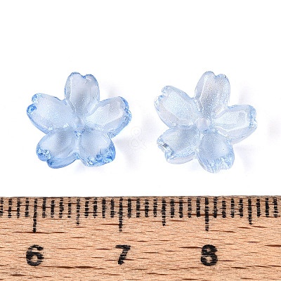Baking Paint Transparent Glass Bead Caps DGLA-N014-06A-02-1