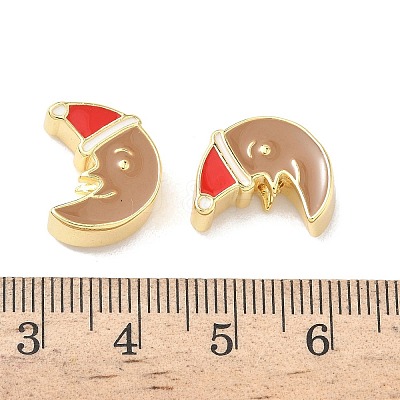 Christmas Brass Enamel Beads KK-I474-G16-1