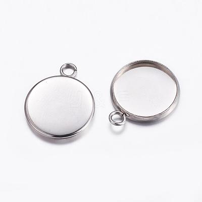 Tarnish Resistant 304 Stainless Steel Pendant Cabochon Settings STAS-K146-054-14mm-1