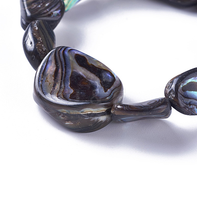 Natural Abalone Shell/Paua ShellStretch Bracelets BJEW-F378-01-1