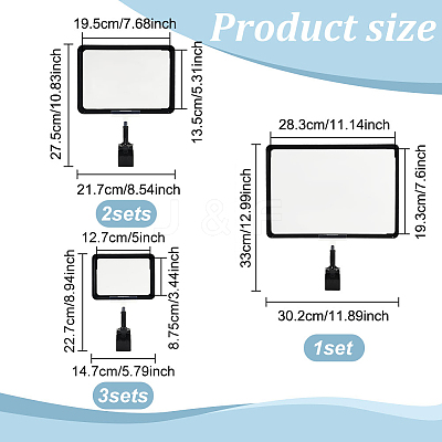 3 Styles Adjustable PVC Plastic Clip Sign Holder AJEW-FG0003-58-1