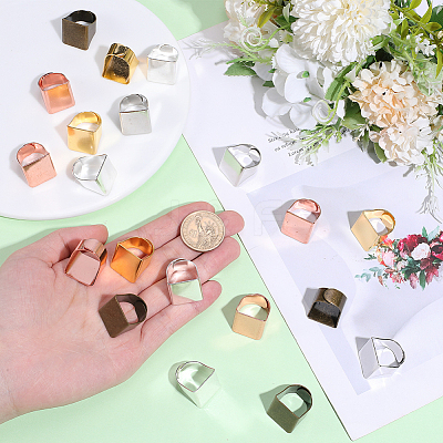30Pcs 5 Colors Brass Finger Rings RJEW-SC0001-40-1