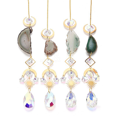 Brass & Crystal Suncatchers LS-HJEW-G018-04B-G-1
