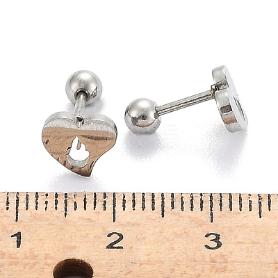 Tarnish Resistant 201 Stainless Steel Barbell Cartilage Earrings EJEW-R147-36-1