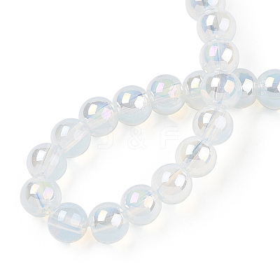 Electroplate Imitation Jade Glass Beads Strands GLAA-T032-J6mm-AB02-1