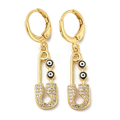 Golden Brass Dangle Leverback Earrings EJEW-L269-016G-08-1