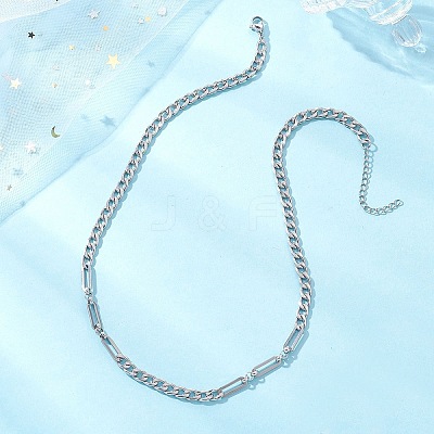 5MM 304 Stainless Steel Mixed Link Chain Necklaces NJEW-JN05850-1