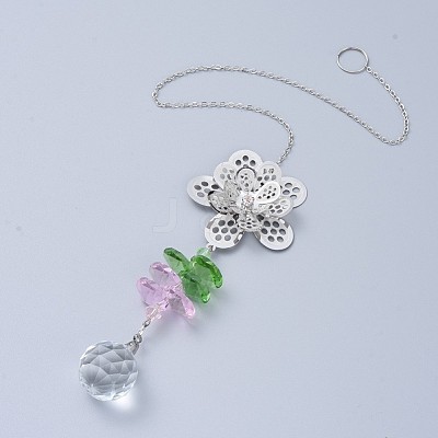 Crystal Ball Chandelier Prism Ornaments Hanging Suncatcher AJEW-I040-21P-1